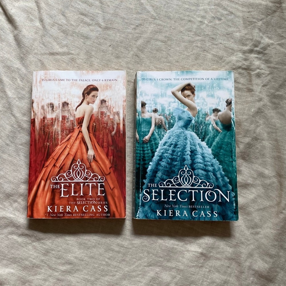 The Selection and The Elite by Kiera Cass Paperback Book Lot YA Romance Series